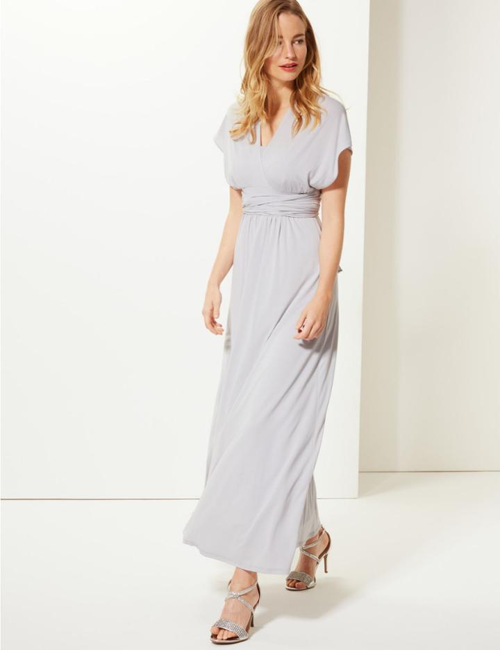 Marks & Spencer Multiway Maxi Dress Silver Grey