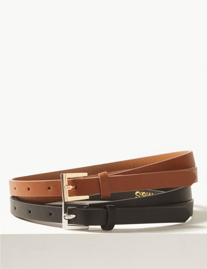 Marks & Spencer Faux Leather Hip Belt Black Mix
