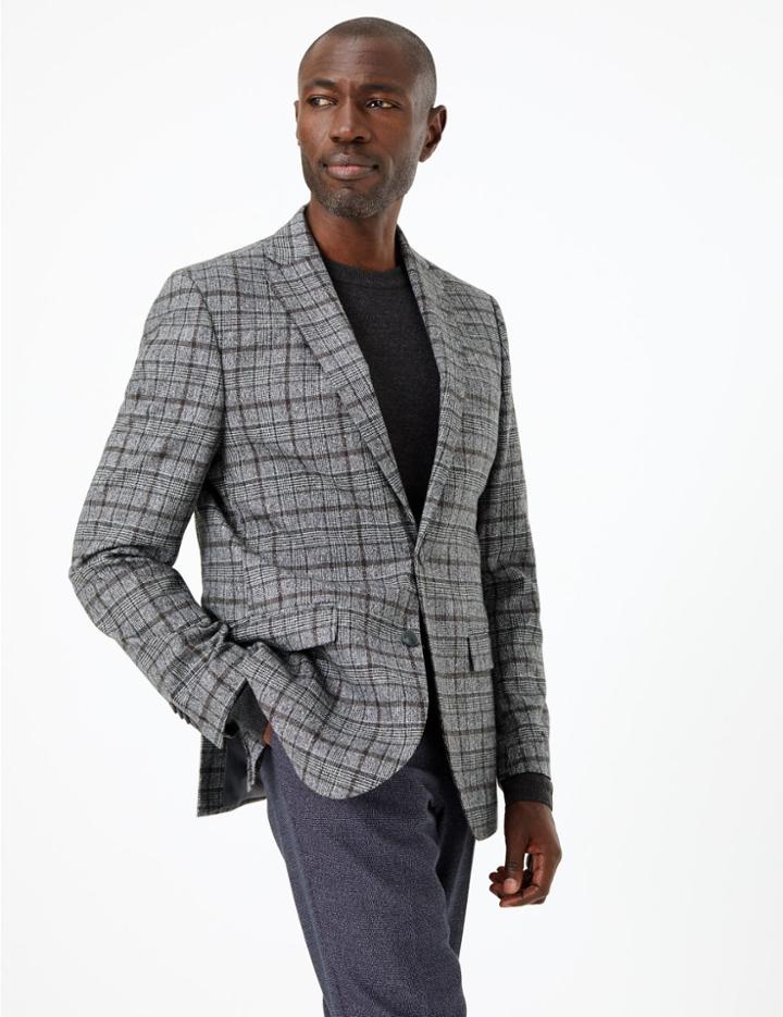 Marks & Spencer Tailored Fit Italian Wool Blend Jacket