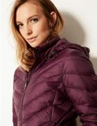 Marks & Spencer Lightweight Down & Feather Jacket With Stormwear&trade; Plum