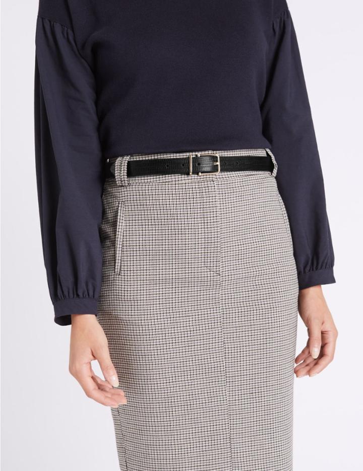 Marks & Spencer Faux Leather Jeans Hip Belt Black