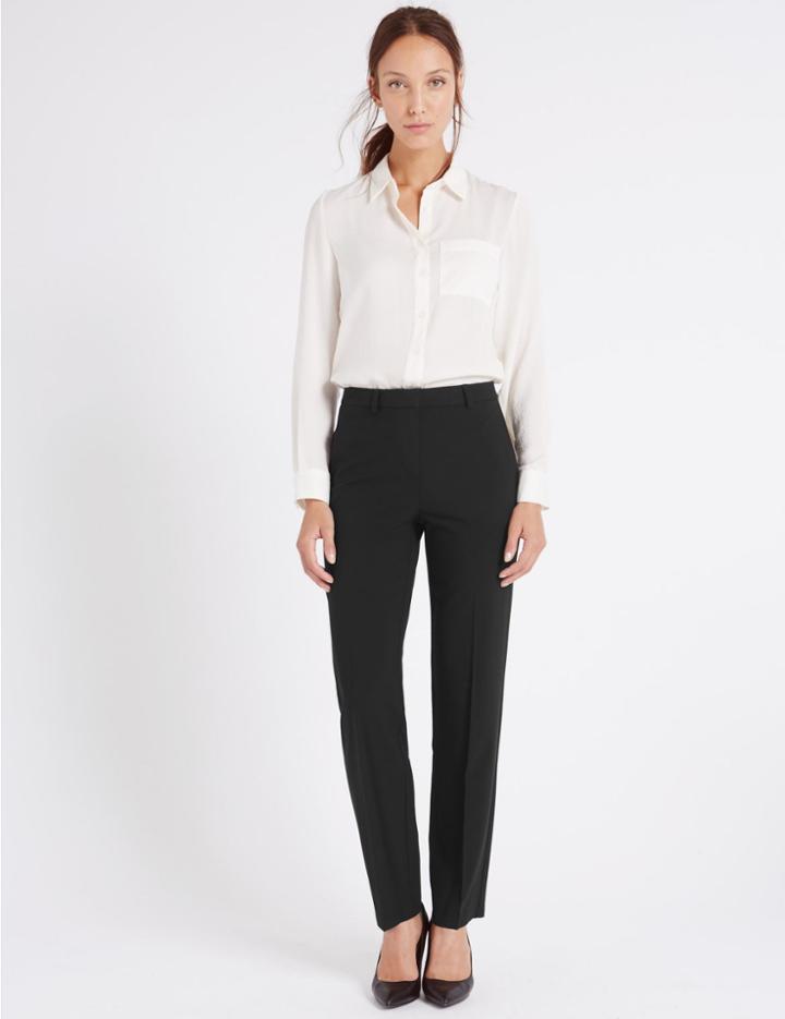 Marks & Spencer Straight Leg Trousers Dark Charcoal