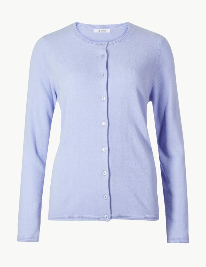 Marks & Spencer Long Sleeve Cardigan Light Purple