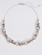 Marks & Spencer Chunky Button Collar Necklace Silver Mix