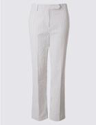 Marks & Spencer Pure Cotton Striped Trousers Navy Mix