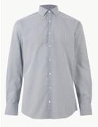 Marks & Spencer Cotton Blend Tailored Fit Shirt White Mix