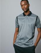 Marks & Spencer Pure Cotton Striped Polo Shirt Grey