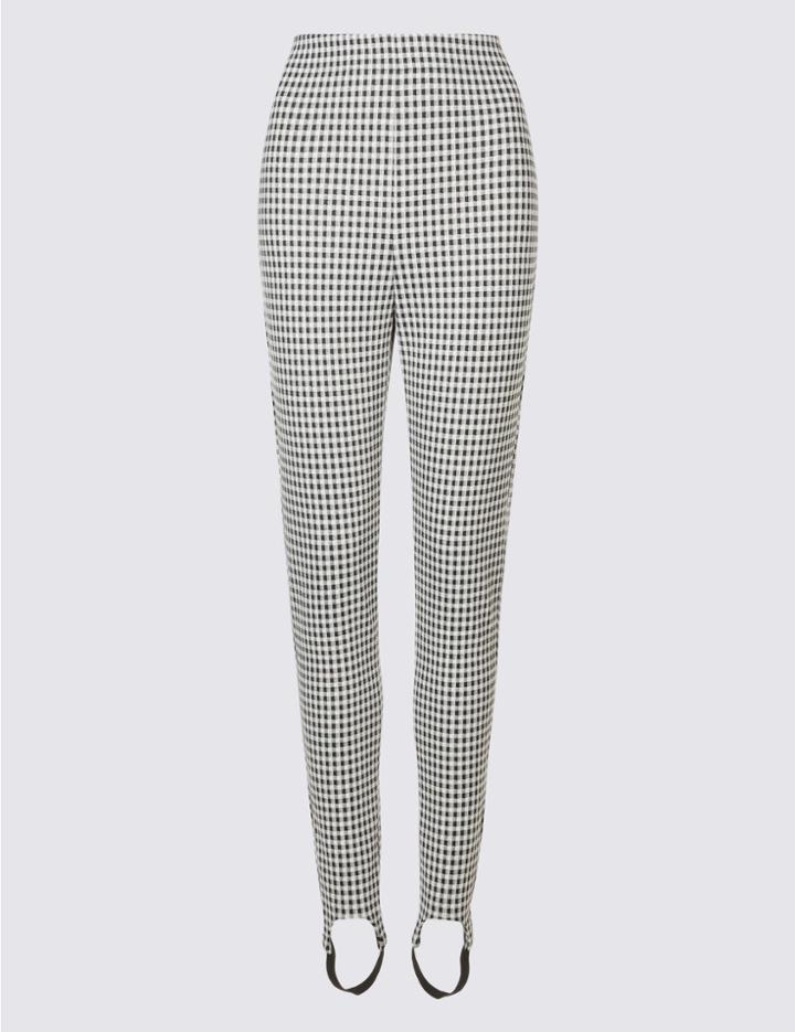 Marks & Spencer Gingham Ski Skinny Leg Trousers Black Mix