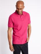 Marks & Spencer Pure Cotton Polo Shirt Bright Pink