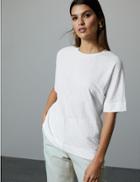 Marks & Spencer Boxy Slub T-shirt Ivory