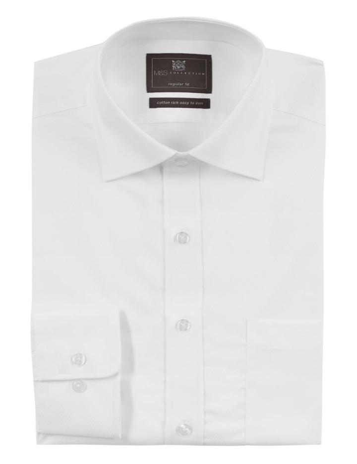 Marks & Spencer Cotton Rich Regular Fit Shirt White