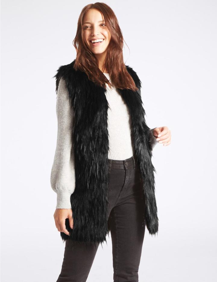 Marks & Spencer Faux Fur Gilet Black