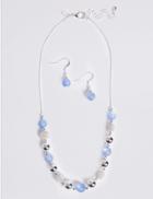 Marks & Spencer Snails Glass Necklace & Earrings Set Blue Mix