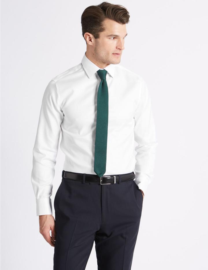 Marks & Spencer Slim Fit Classic Collar Single Cuff Shirt White