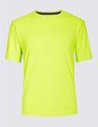 Marks & Spencer Textured Crew Neck T-shirt Bright Lime