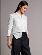 Marks & Spencer Pure Silk Long Sleeve Shirt White