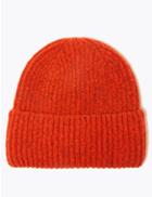 Marks & Spencer Rib Knit Beanie Hat Red