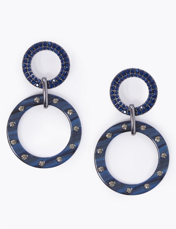 Marks & Spencer Jewel Linked Drop Earrings Blue