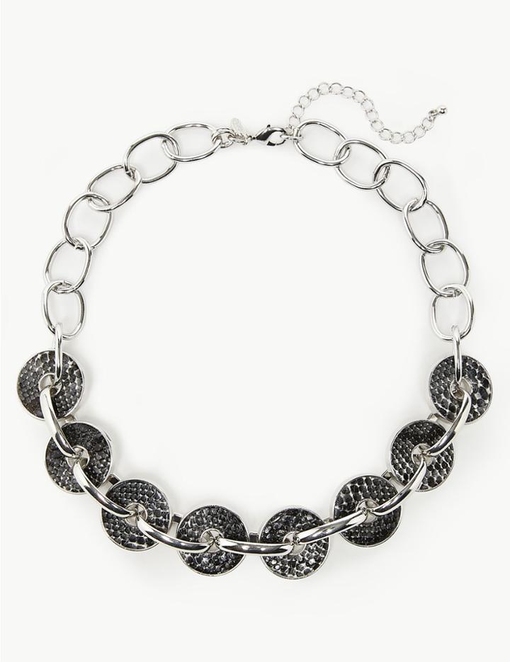Marks & Spencer Link Disc Skin Kind&trade; Necklace Grey Mix