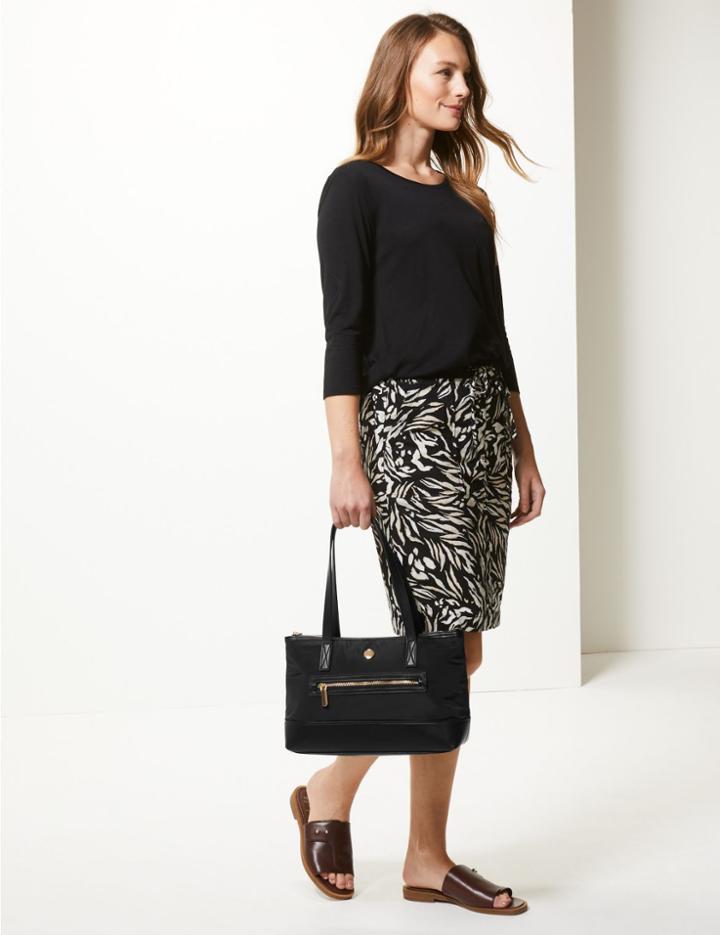 Marks & Spencer Zipped Detail Tote Bag Black