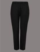 Marks & Spencer Plus Wool Blend Tapered Leg Trousers Black