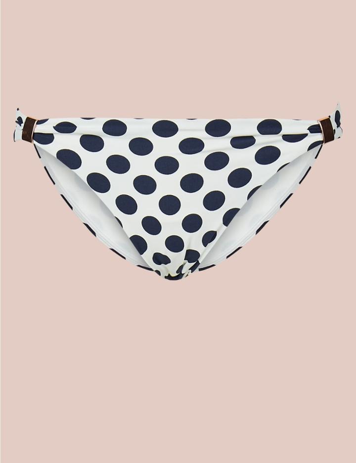 Marks & Spencer Roll Top Hipster Bikini Bottoms Cream Mix