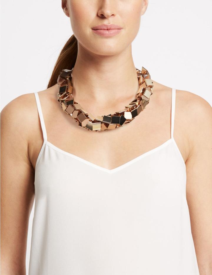 Marks & Spencer Mini Squares Collar Necklace Rose