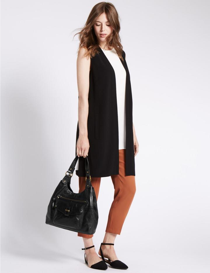 Marks & Spencer Leather Hobo Bag Black