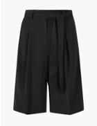 Marks & Spencer Belted High Waist Tailored Shorts Black