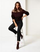 Marks & Spencer Cotton Rich Corduroy Slim Leg Trousers Black