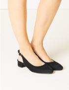 Marks & Spencer Wide Fit Suede Slingback Shoes Black