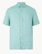 Marks & Spencer Pure Linen Relaxed Fit Shirt Mint