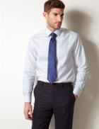 Marks & Spencer Pure Cotton Twill Tailored Fit Shirt Cobalt