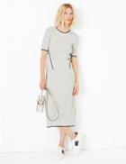 Marks & Spencer Linen Blend Fit & Flare Skirt Oatmeal