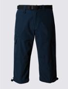 Marks & Spencer 3/4 Length Shorts With Belt Navy