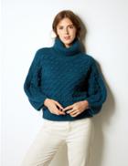 Marks & Spencer Cable Knit Roll Neck Jumper Dark Marine