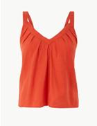 Marks & Spencer Linen Rich Camisole Top Flame