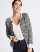 Marks & Spencer Pure Cotton Textured Cardigan Soft White