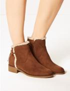 Marks & Spencer Tie Back Ankle Boots Tan