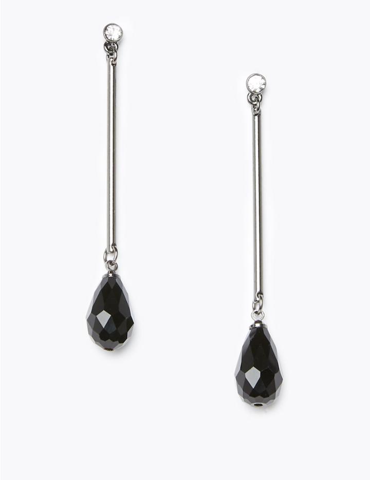 Marks & Spencer Stone Stick Drop Earrings Black Mix