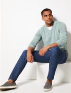 Marks & Spencer Pure Cotton V-neck Jumper Light Green