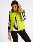 Marks & Spencer Down & Feather Lightweight Gilet Jacket Yellow