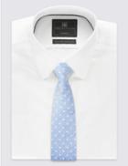 Marks & Spencer Pure Silk Spotted Tie Light Blue