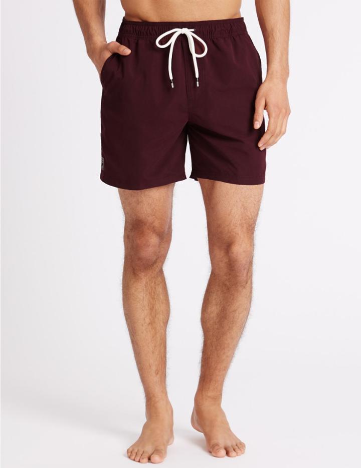 Marks & Spencer Quick Dry Swim Shorts Burgundy