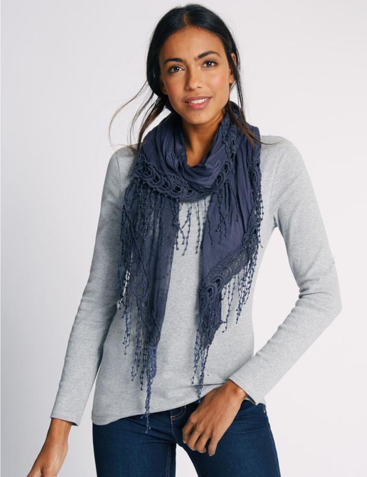 Marks & Spencer Butterfly Lace Scarf Navy