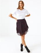Marks & Spencer Floral Ruffle Hem A-line Mini Skirt Navy Mix