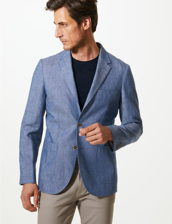 Marks & Spencer Indigo Tailored Fit Jacket Indigo