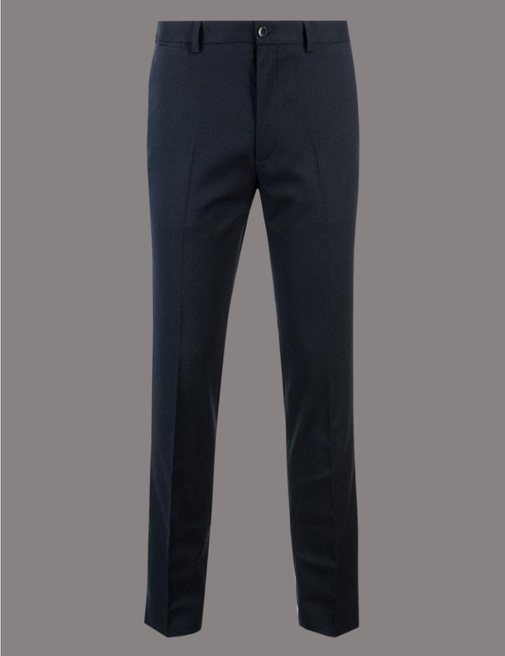 Marks & Spencer Slim Fit Textured Chinos Black/white
