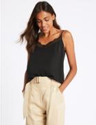Marks & Spencer Lace V-neck Vest Top Black