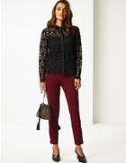 Marks & Spencer Daisy Lace Long Sleeve Shirt Black